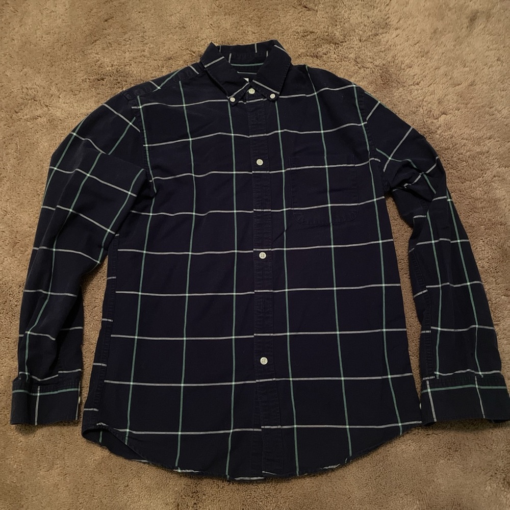 Merona Men's Dark Blue Plaid Shirt